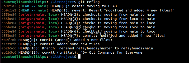 列出 Git 存储库中的更改
